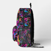Tiled Neon Cat Pattern Bedruckter Rucksack (Rechts)