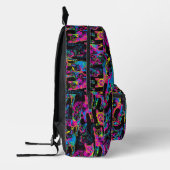 Tiled Neon Cat Pattern Bedruckter Rucksack (Links)