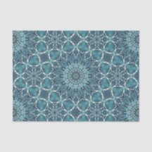Tiled Ocean Blue Jeden Anlaß Tissue Paper