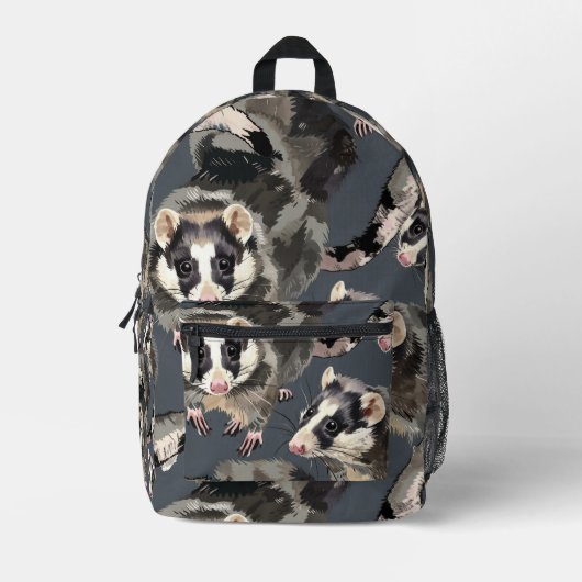 Tiled Opossum-Muster Bedruckter Rucksack (Vorderseite)