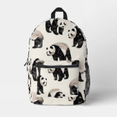 Tiled Panda Pattern Bedruckter Rucksack (Vorderseite)