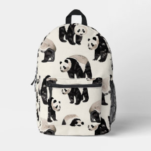 Tiled Panda Pattern Bedruckter Rucksack
