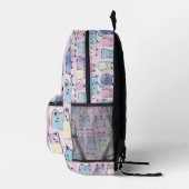 Tiled Pastel Cat Pattern Bedruckter Rucksack (Rechts)