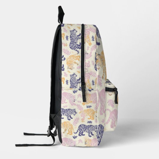 Tiled Pastel Tiger Pattern Bedruckter Rucksack (Links)