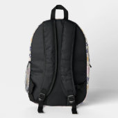 Tiled Pastel Tiger Pattern Bedruckter Rucksack (Rückseite)