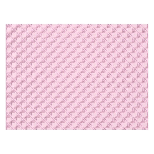 Tiled Pink Chi Ro Cross auf Pink Tischdecke (Vorderseite (Horizontal))