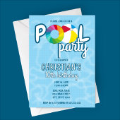Tiled Pool Party Geburtstagseinladung Einladung