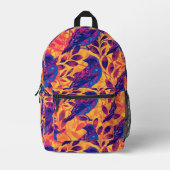 Tiled Psychedelic Bird Pattern Bedruckter Rucksack (Vorderseite)