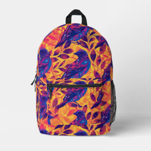 Tiled Psychedelic Bird Pattern Bedruckter Rucksack