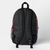 Tiled Psychedelic Bird Pattern Bedruckter Rucksack (Rückseite)