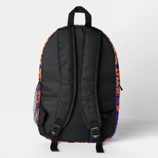 Tiled Psychedelic Bird Pattern Bedruckter Rucksack (Rückseite)