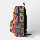 Tiled Psychedelic Tiger Pattern Bedruckter Rucksack (Rechts)