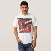 Tiled Red Bald Eagle Pattern T-Shirt (Vorne ganz)