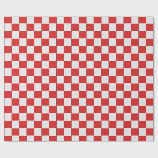 Tiled Red White Woven Pattern Geschenkpapier (Flach)