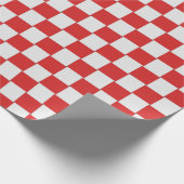 Tiled Red White Woven Pattern Geschenkpapier (Ecke)