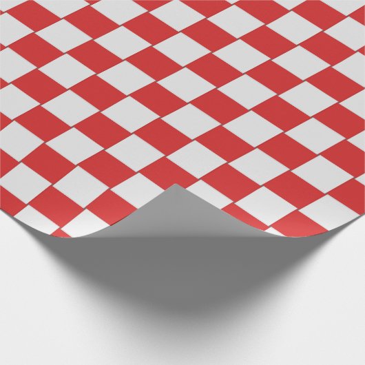Tiled Red White Woven Pattern Geschenkpapier (Ecke)