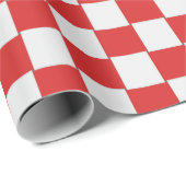Tiled Red White Woven Pattern Geschenkpapier (Rolleneckpunkt)