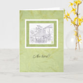 Tiled Roof House New Zuhause Karte (Gelbe Blume)