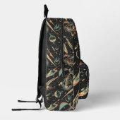 Tiled Sci-Fi Astronaut-Muster Bedruckter Rucksack (Links)
