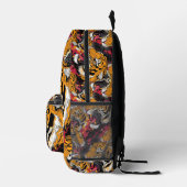 Tiled Snarling Tiger Pattern Bedruckter Rucksack (Rechts)