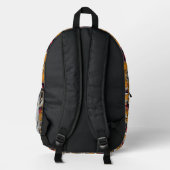 Tiled Snarling Tiger Pattern Bedruckter Rucksack (Rückseite)