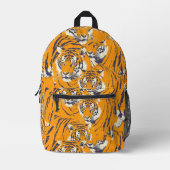 Tiled Tiger Pattern Bedruckter Rucksack (Vorderseite)