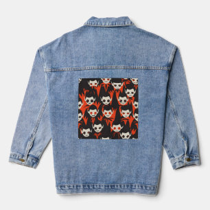 Tiled Vampire Pattern Jeansjacke
