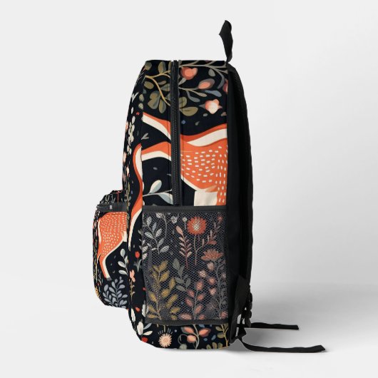 Tiled White Schwanz Deer Pattern Bedruckter Rucksack (Rechts)