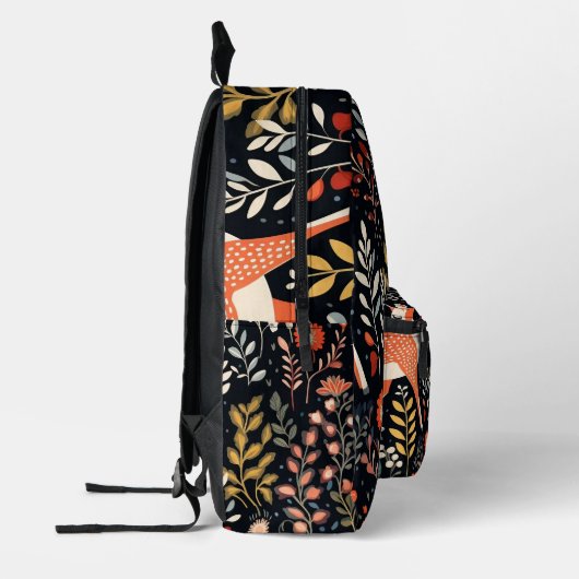 Tiled White Schwanz Deer Pattern Bedruckter Rucksack (Links)