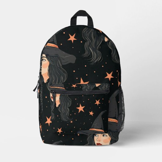 Tiled Witch Pattern Bedruckter Rucksack (Vorderseite)