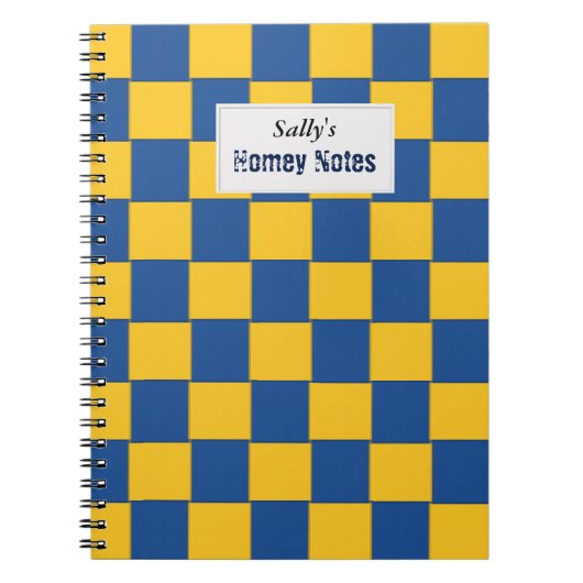Tiled Woven Blue und Gelb Notizblock (Vorderseite)