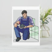 Tiler am Arbeitsplatz Einladung (Stehend Vorderseite)