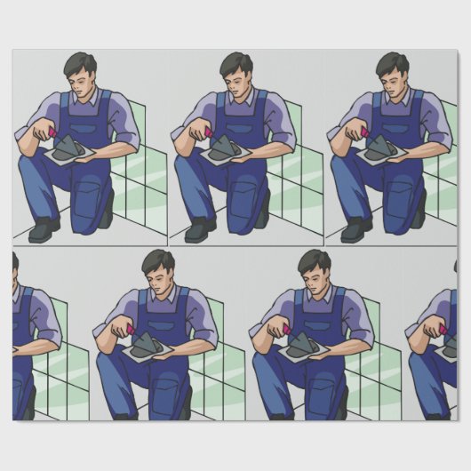 Tiler am Arbeitsplatz Geschenkpapier (Flach)