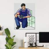 Tiler am Arbeitsplatz Poster (Heimbüro)