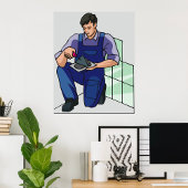 Tiler am Arbeitsplatz Poster
