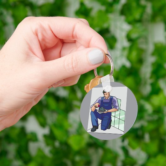 Tiler am Arbeitsplatz Schlüsselanhänger