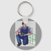 Tiler am Arbeitsplatz Schlüsselanhänger (Vorderseite)