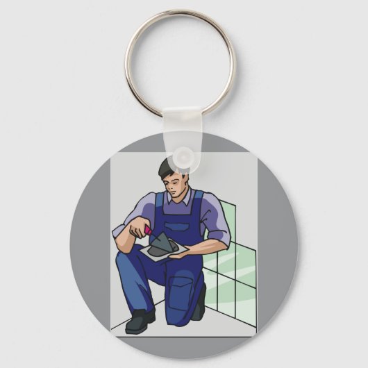 Tiler am Arbeitsplatz Schlüsselanhänger (Vorderseite)