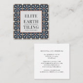 Tilerpolster Geometrisches Muster Quadratische Visitenkarte (Vorne/Hinten)