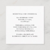 Tilerpolster Geometrisches Muster Quadratische Visitenkarte (Rückseite)