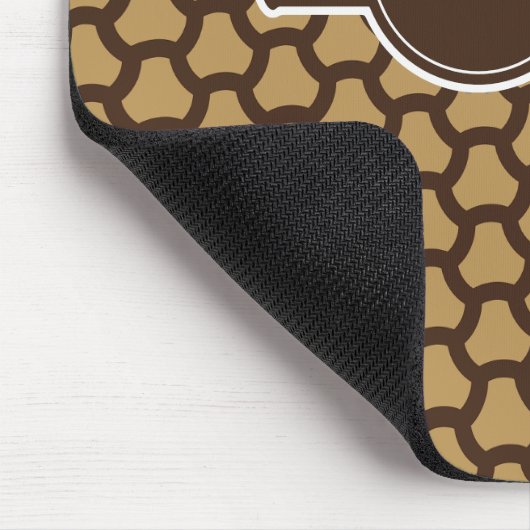 Tiles Cream Chocolate Minimales Muster Mousepad (Ecke)