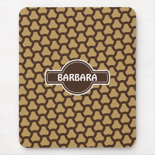 Tiles Cream Chocolate Minimales Muster Mousepad (Vorne)