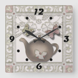 Tiles for the kitchen quadratische wanduhr