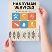 Tiles - Handyman Services Flyer with Tear-Off Tabs (Hand)