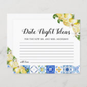 Tiles Lemon Date Night Ideas Brautparty Card (Vorne/Hinten)