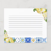 Tiles Lemon Date Night Ideas Brautparty Card (Rückseite)