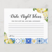 Tiles Lemon Date Night Ideas Brautparty Card (Vorderseite)