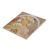 Tiles - Mucha Blume Lady Art Nouveau Fliese (Seite)
