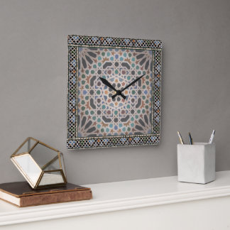 Tiles of the Alhambra Quadratische Wanduhr