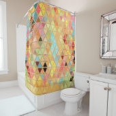 Tiles Stached Glass Boho Duschvorhang (Beispiel)